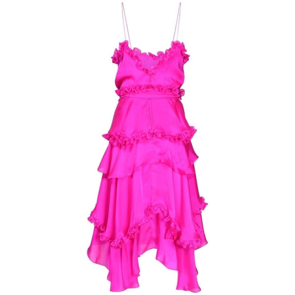 Alexandre Vauthier - Silk Chiffon Ruffled Knee Length Dress - FR 42